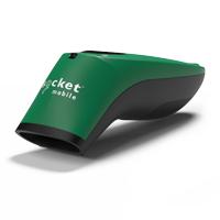 Main view of Point of sale barcode scanner in Green